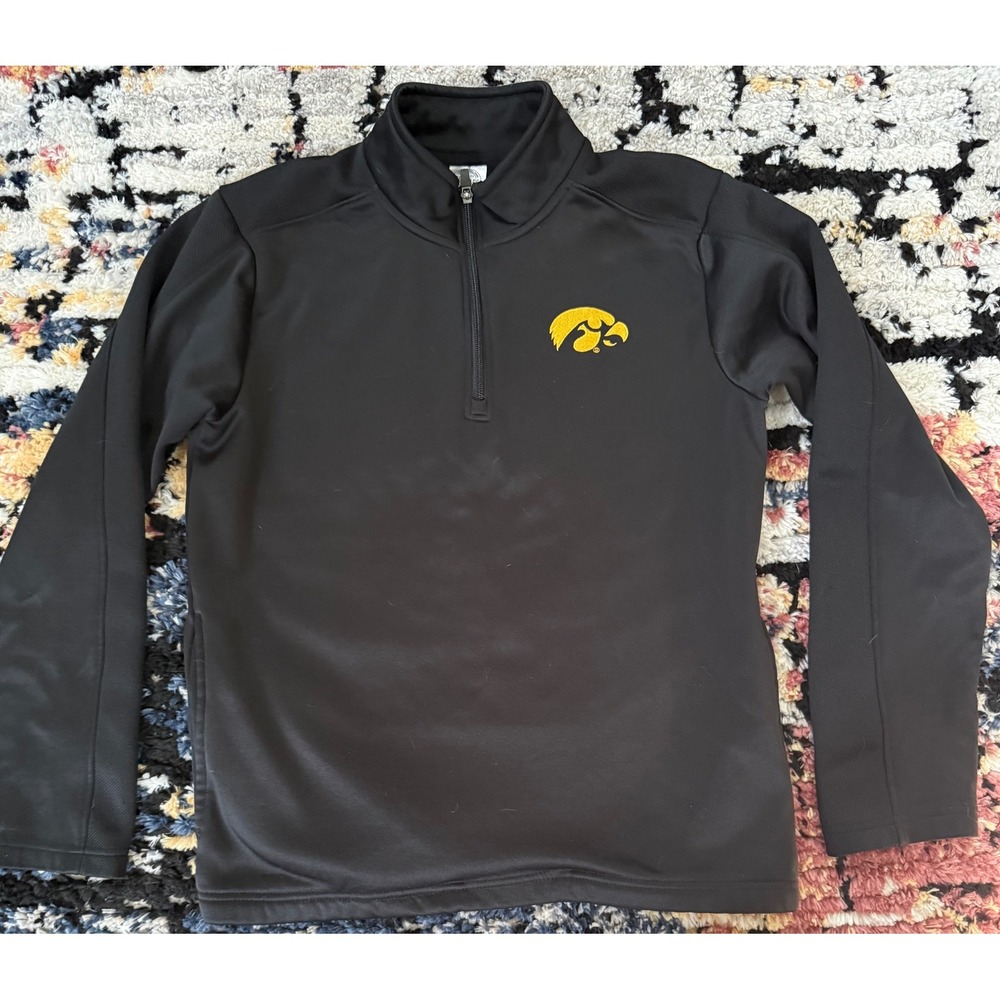 Iowa Hawkeyes Quarter Zip Pullover Black Yellow‎ NCAA Mens Medium Sportswear